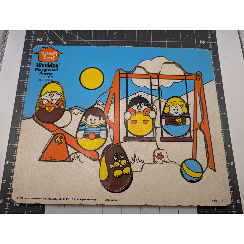 Romper Room Weebles Cork Wood Puzzle Playground 1977 Hasbro 418-11